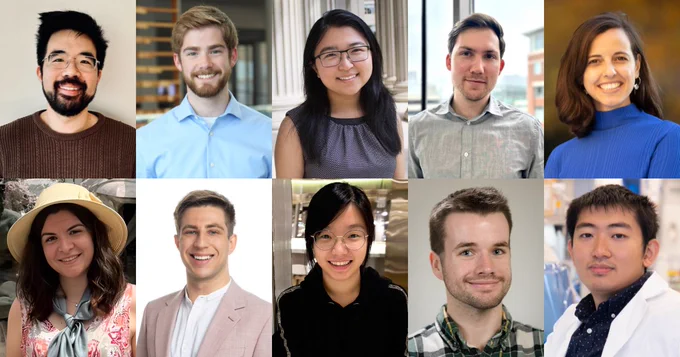 Portraits of the ten 2025 Weintraub Awardees.