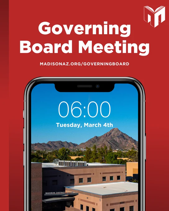 Image: phone screen showing the Madison District office building in the background with reminder bubble