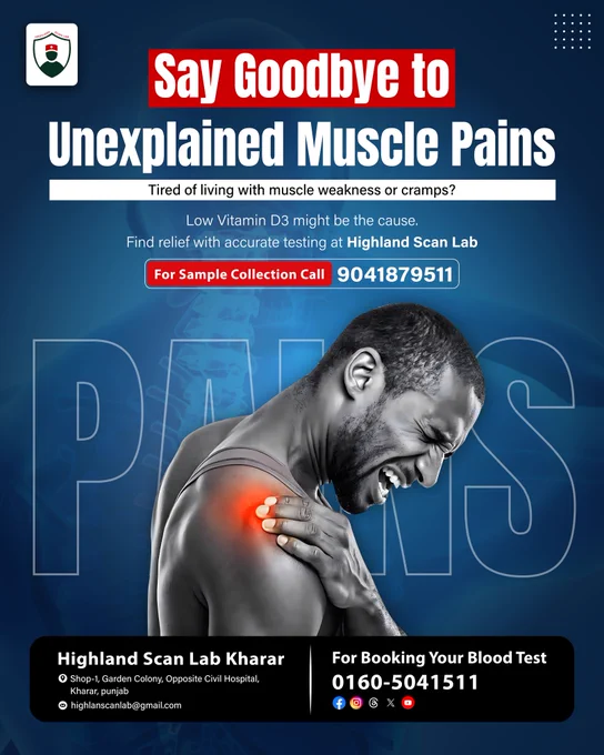 Say goodbye to unexplained muscle pains. Get tested with Vitamin D3 test.