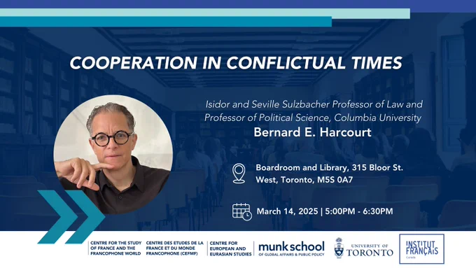 Join us on March 14, for a lecture with Bernard Harcourt. Doors open at 4:30PM. 