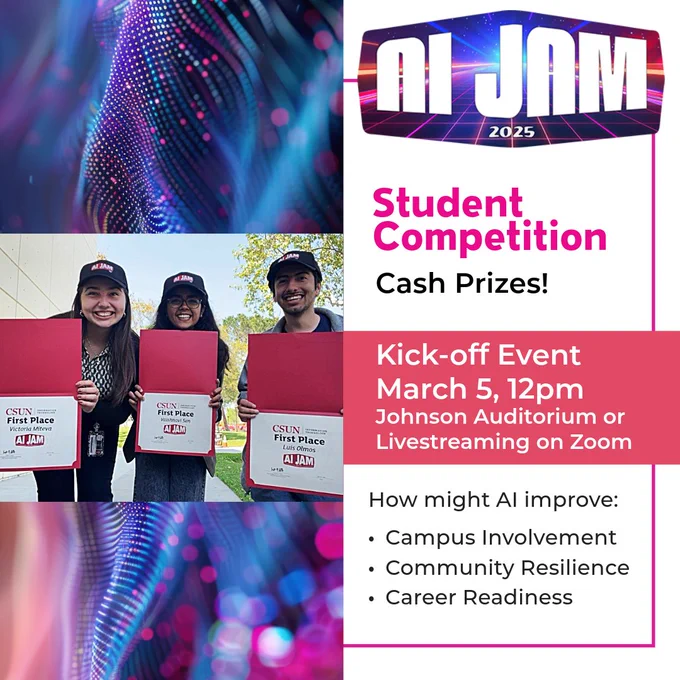AI Jam student competition. Kickoff March 5, 12pm. 