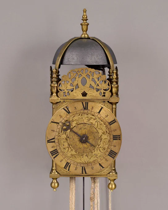 3rd Period Lantern Clock, London ~1685

A fine 3rd Period London Lantern Clock with hour strike and alarm. The dial has an elaborately engraved centre with tulips and foliage and a typically narrow chapter ring with Roman numerals.

#lanternclocks #HorologicalHistory #FineTimepieces #BritishClocks #PeriodInteriors #AntiqueClocks #RareTimepieces