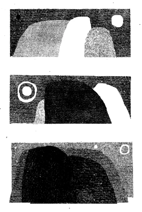 small hours 
big time 

moving familiar shapes around paper
three dark oblongs, hunks of flint, chalk, local clay

sticks, stars etc - it's a pleasant game to play
planning a garden after D. Jarman