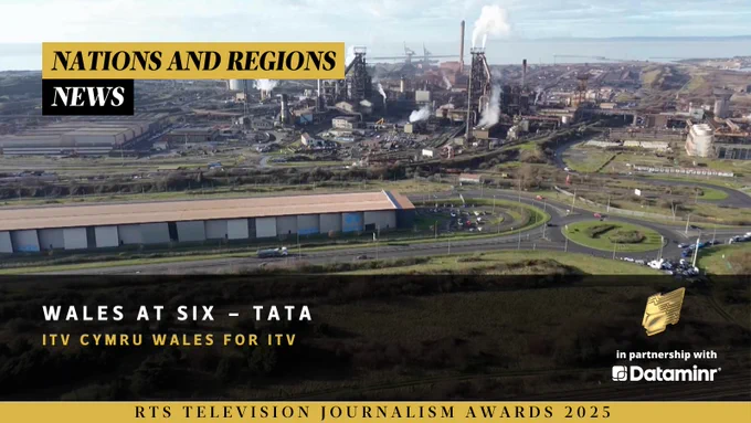 A graphic displays the award win