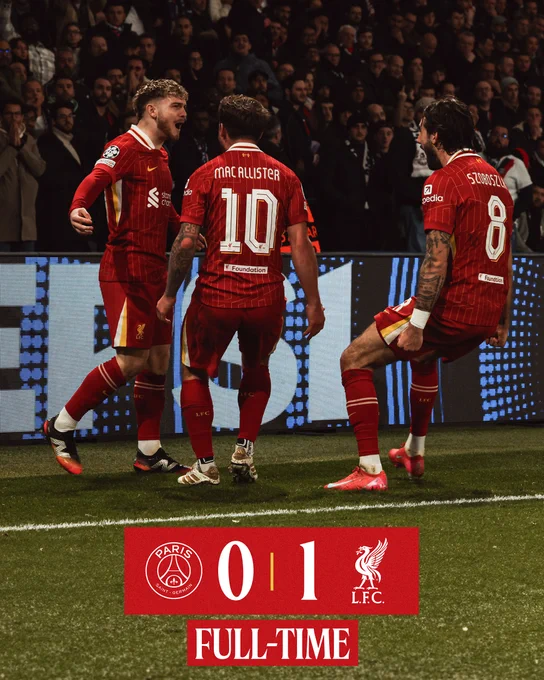 Full-time graphic for PSG vs Liverpool.

The final score is PSG 0-1 Liverpool.