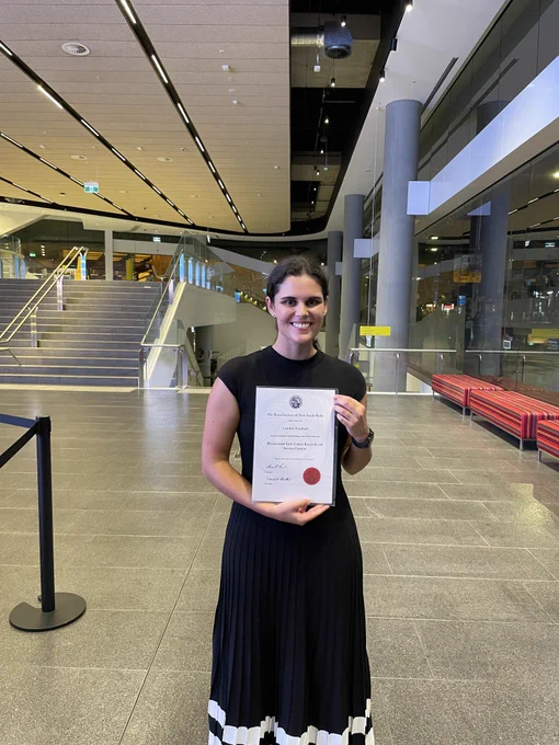 Dr Cynthia Turnbull receives prestigious Royal Society of New South Wales early career award, March 2025