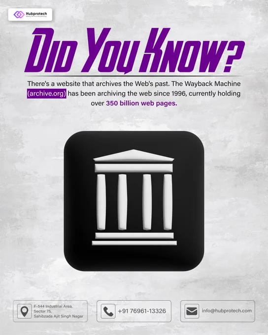 Did you know? There's a website that archives the web's past. The Wayback Machine (archive.org) has been archiving the web since 1996, currently holding over 350 billion web pages.
