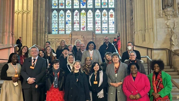 Photo of BIHR staff and community groups in Parliament