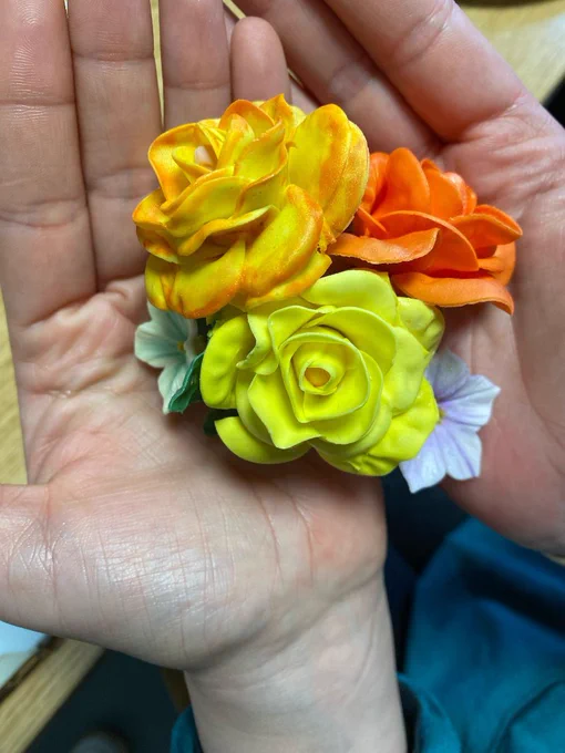 small bouquet of colourful sugar flowers