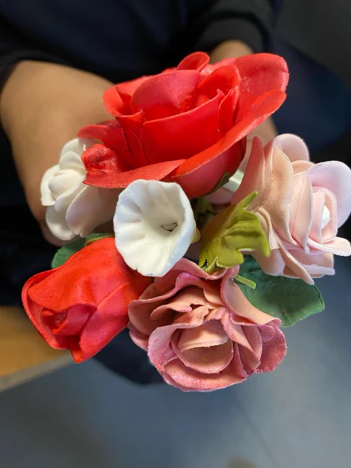 small bouquet of colourful sugar flowers