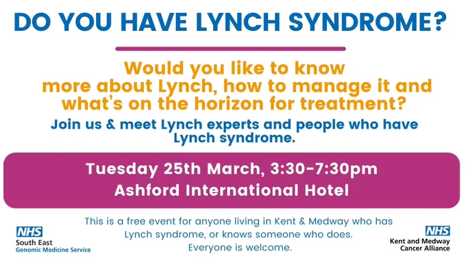 Information about an afternoon of conversation and support for people who have been diagnosed with Lynch syndrome.