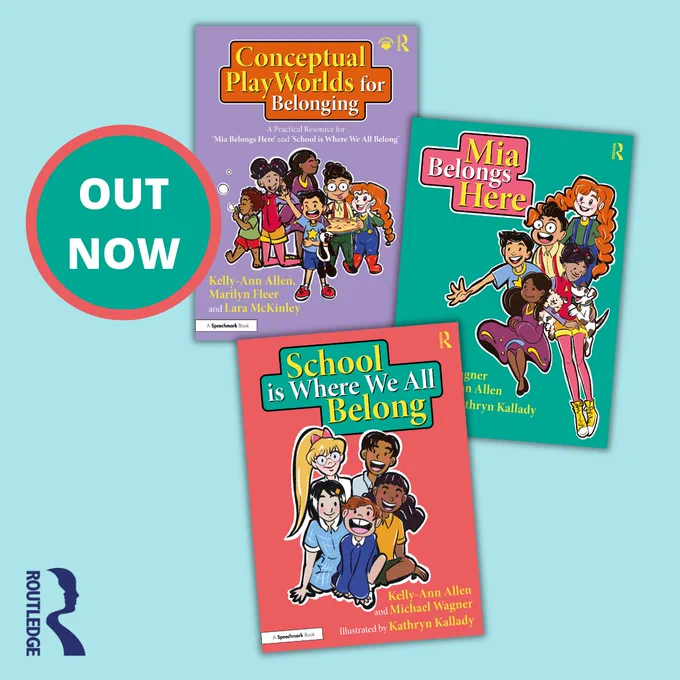Graphic showing 3 book covers with copy: Out Now