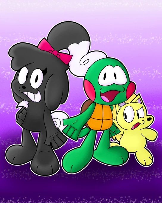 Fan Art of Stella, Cory and Quills from CrispyFrise's Cory the Turtle