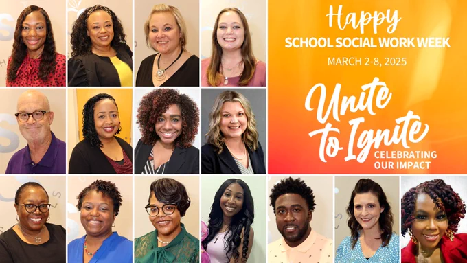 Tuscaloosa City Schools Social Workers celebrating school social work week.