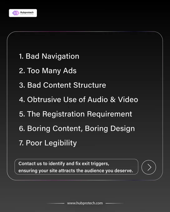 List of website mistake that drives the visitors away.