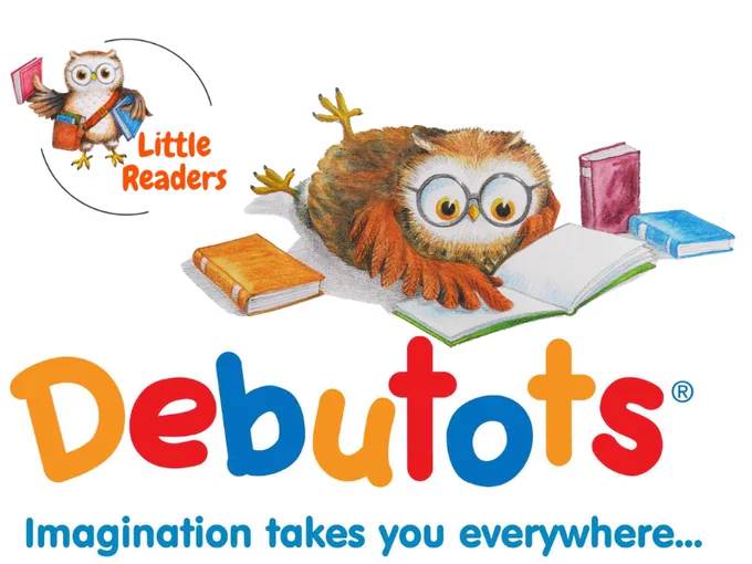 Little Readers logo 
Hoot the Owl reading a book 
Debutots logo 
Imagination takes you everywhere…