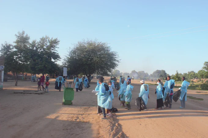 Tongogara Refugee Settlement Community participating at the National Clean-up Campaign Day.