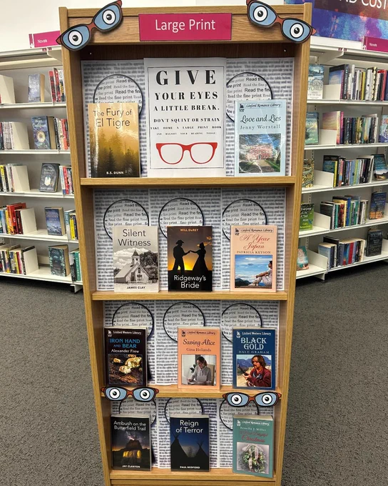 Large print display at Hornsea Library