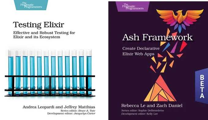 Book covers for Ash Framework and Testing Elixir