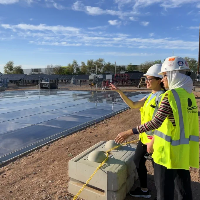 Two Egyptian exchange students learn about solar power and public-private partnerships durning their semester at Arizona State University.