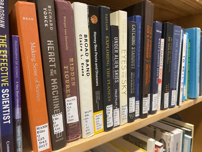 Photo of books on a book shelf