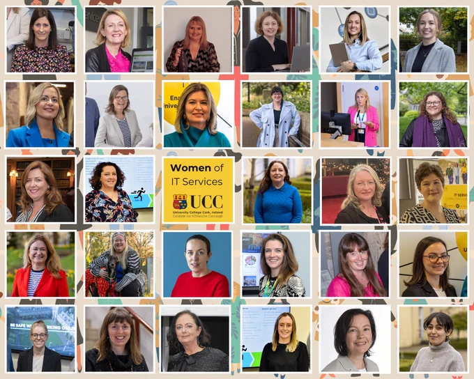 Collage of images of the women who work in IT Services UCC