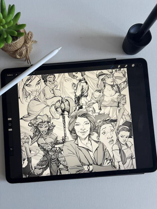 Illustration of International Women’s Day with several women on an iPad.