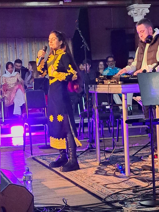 Afghan rapper on the stage