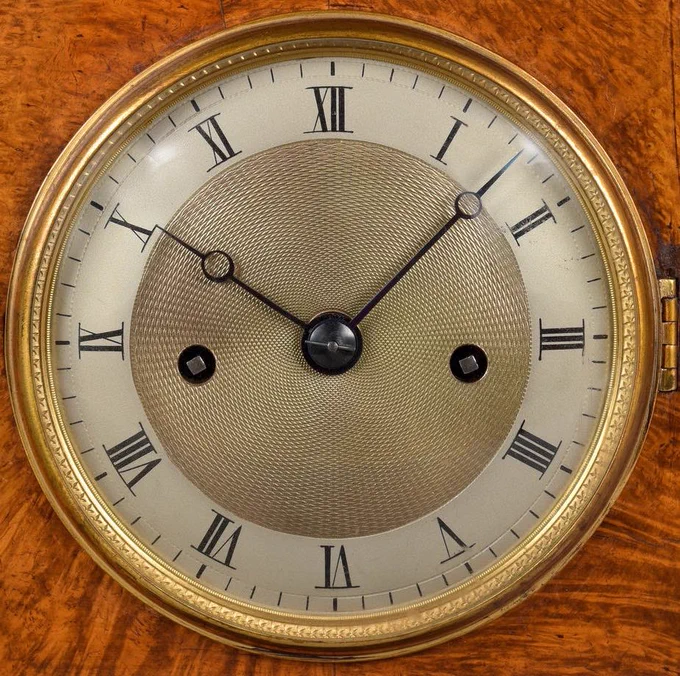 Barwise, London ~1820,  A fine English Regency period satinwood & ebony inlaid architectural mantel clock, the 8-day movement with hour strike and repeat on a bell. Signed in backplate.
https://walwynantiqueclocks.com/fine-antique-clocks/barwise-a-fine-regency-period-architectural-striking-mantel-clock-detail
#mantelclocks #antiqueclocks #HorologicalHistory #FineTimepieces 