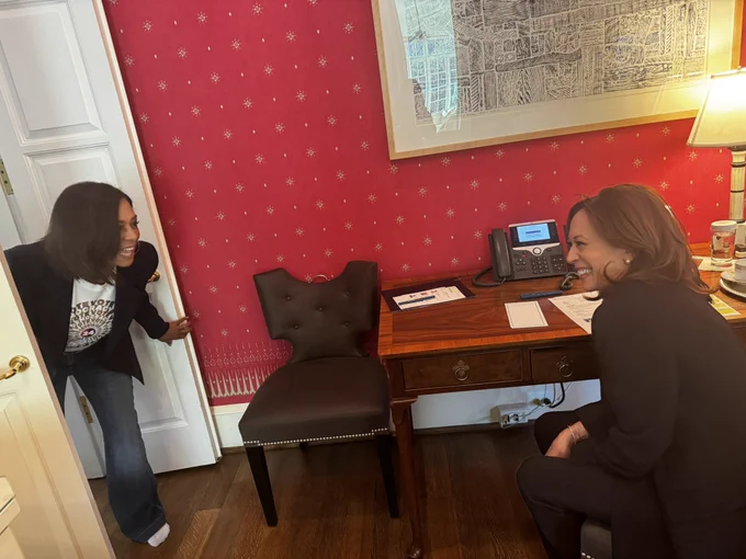 Vice President Kamala Harris with her sister, Maya Harris.