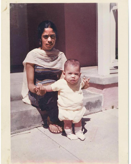 Vice President Kamala Harris as a child with her mother, Dr. Shyamala Gopalan Harris.