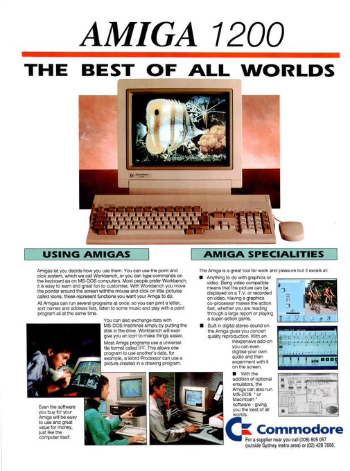 Commodore Australia Amiga 1200 advertisement from 1993.