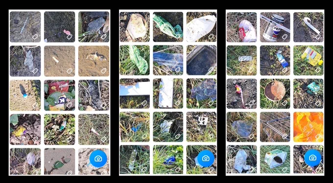 Collage of items of litter picked 