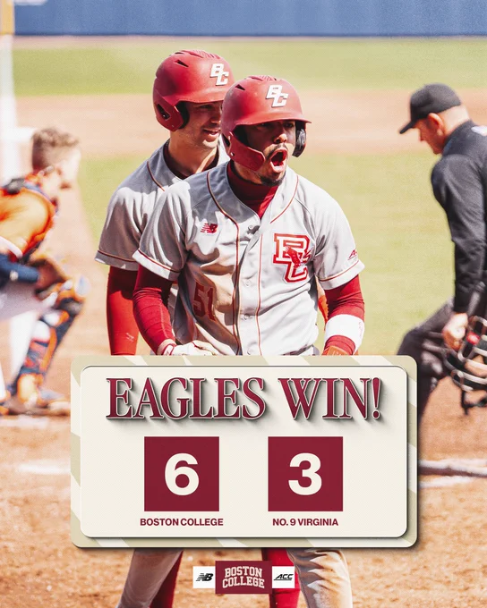 Final Score: Boston College 6, No. 9 Virginia 3 