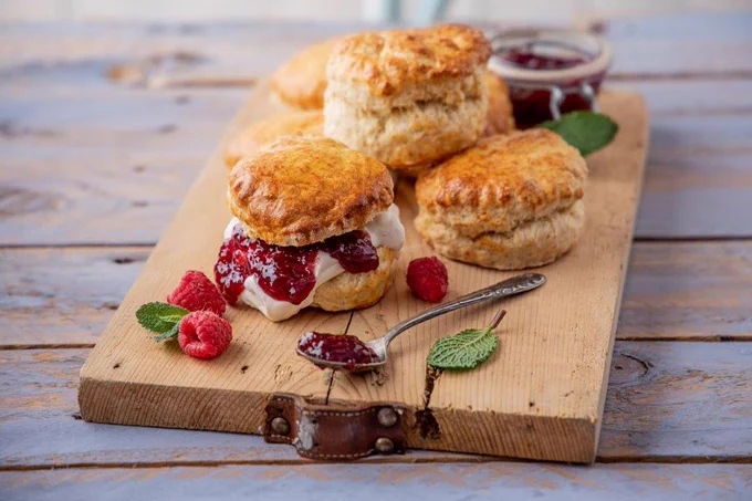 Irish Scones with Jam and Cream