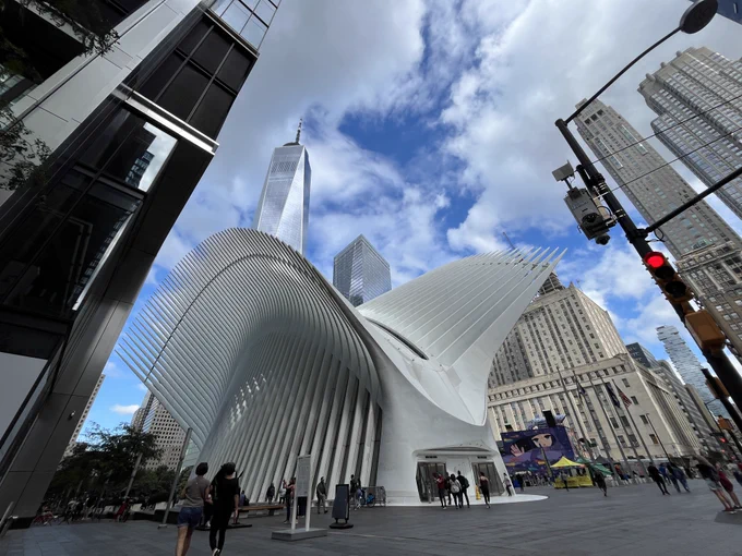 Oculus transportation hub and One World Trade Center