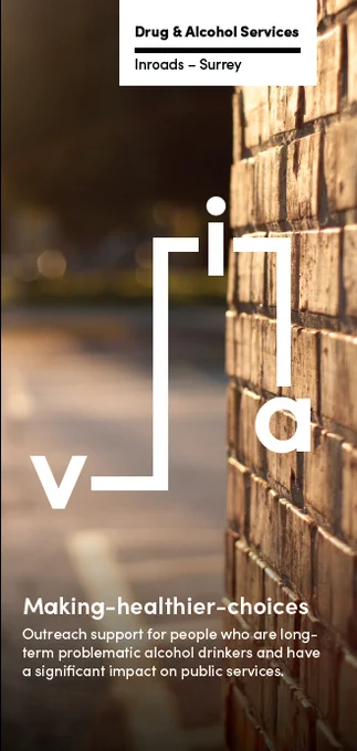 graphic of brick wall with via logo advertising inroads - surrey service