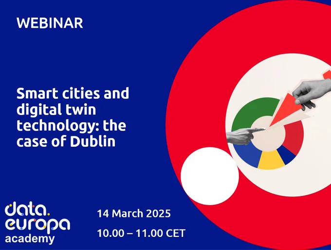 data.europa academy webinar on 'Smart cities and digital twin technology: the case of Dublin' taking place on Friday, 14 March, 2025, from 10:00-11:00 CET.