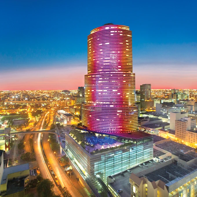 A skip across the pond to Miami, FL, USA! Take a look at the dazzling Miami Tower. Its modern design is famous on the Miami skyline for its color-changing lighting scheme!
