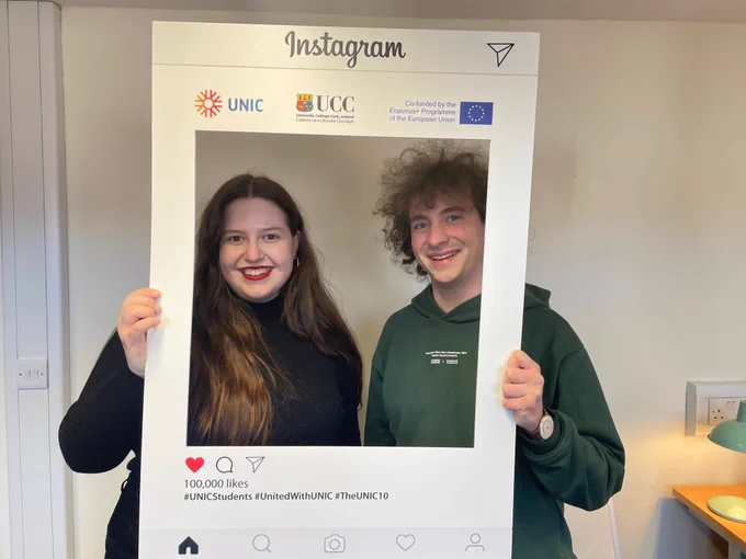 Ruhr University Bochum students Sofie Rehberg and Alex Lueg at UCC