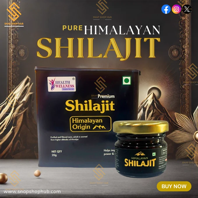A visually appealing image showcases a jar of pure Himalayan shilajit resin, prominently labeled to highlight its purity and authenticity. The jar is complemented by a small spoon for easy measurement, reinforcing precision and ease of use. The backdrop features a serene Himalayan landscape, hinting at the product's natural origins, with snow-capped mountains or lush greenery evoking a sense of purity and tradition. Keywords like "best shilajit to buy", "87% Fulvic Acid", and "pahadi shilajit" are clearly displayed in bold text or graphics to draw attention.

The image subtly emphasizes shilajit benefits, such as increased vitality and energy, while including visual cues like an energetic person or serene wellness items, representing its connection to health and wellness. Callouts like "how to use shilajit", "what is shilajit used for", and "natural himalayan shilajit" add context and make it informative. This design also mentions its pairing potential, like "shilajit and ashwagandha".