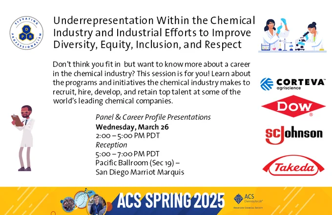 



Don't think you fit in but want to know more about a career in the chemical industry? This session is for you! Learn about the programs and initiatives the chemical industry makes to recruit, hire, develop, and retain top talent at some of the world's leading chemical companies.