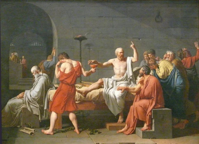 Quadre "La mort de Sòcrates", de Jacques-Louis David.