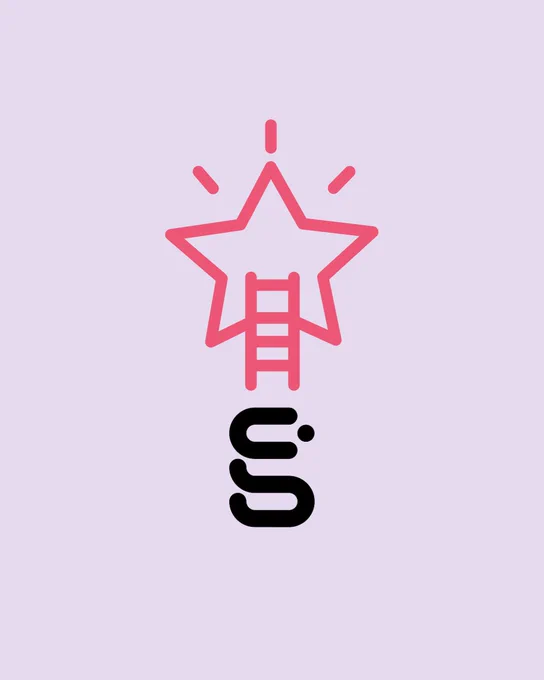 A purple image with an illustration of a ladder and a star.