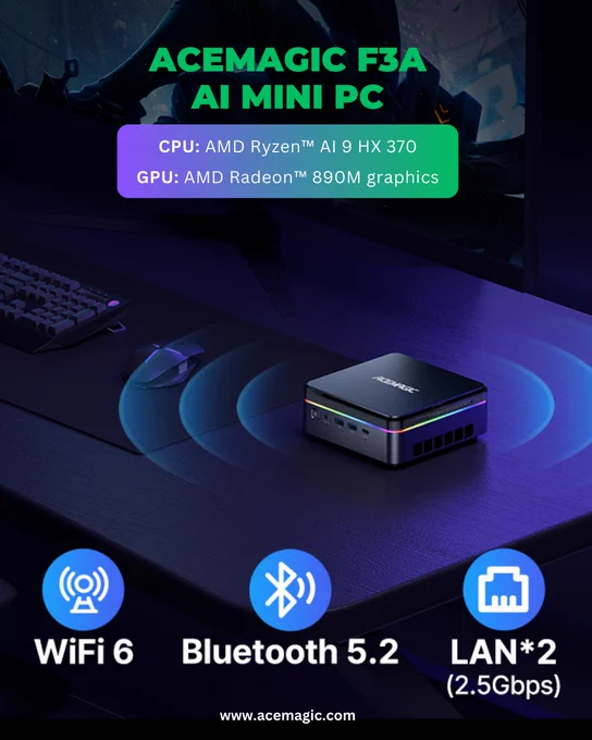 🍀Get ready for incredible savings this March! 🍀
⌛March 3rd - 21st 💥 
Use Discount Code 3ACEFAN3 for extra savings!

😲🔥Exclusive Perk:  Don’t miss this chance to grab the latest #ACEMAGICF3A AI #MiniPC at a price you’ll love 🥰
Act fast before it's gone! 🛒💨🏃‍♀️🏃

🛒💨 https://bit.ly/AceMagic_Sale

#acemagicpc #acemagicminipc #techdeals #computerdeals 