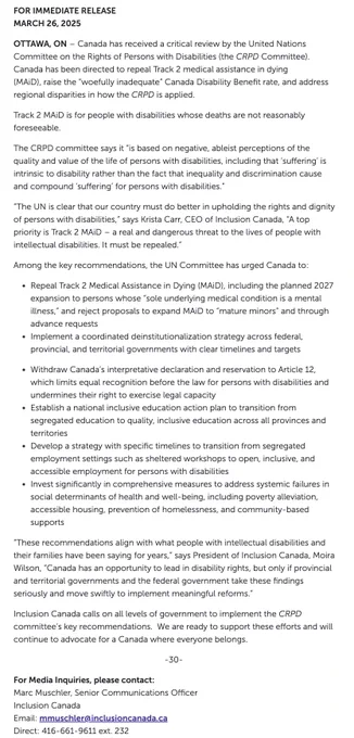 Text-based image of press release. Click the link in copy for a full version. 