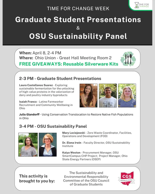 Council of Graduate Students sustainability speakers.