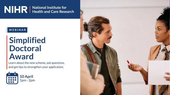 Simplified Doctoral Award webinar at 1pm on 9 April 2025.
