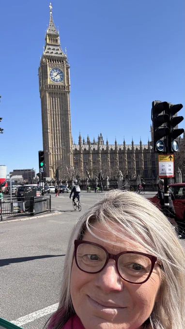Network Chair Hilary Winch on her way to Parliament to represent the Health at Work Network.