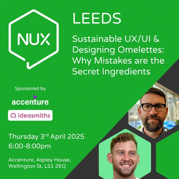 Matt Wheeler headshot. NUX Leeds Sustainable UX/UI & Designing Omelettes: Why Mistakes are the Secret Ingredient. 
